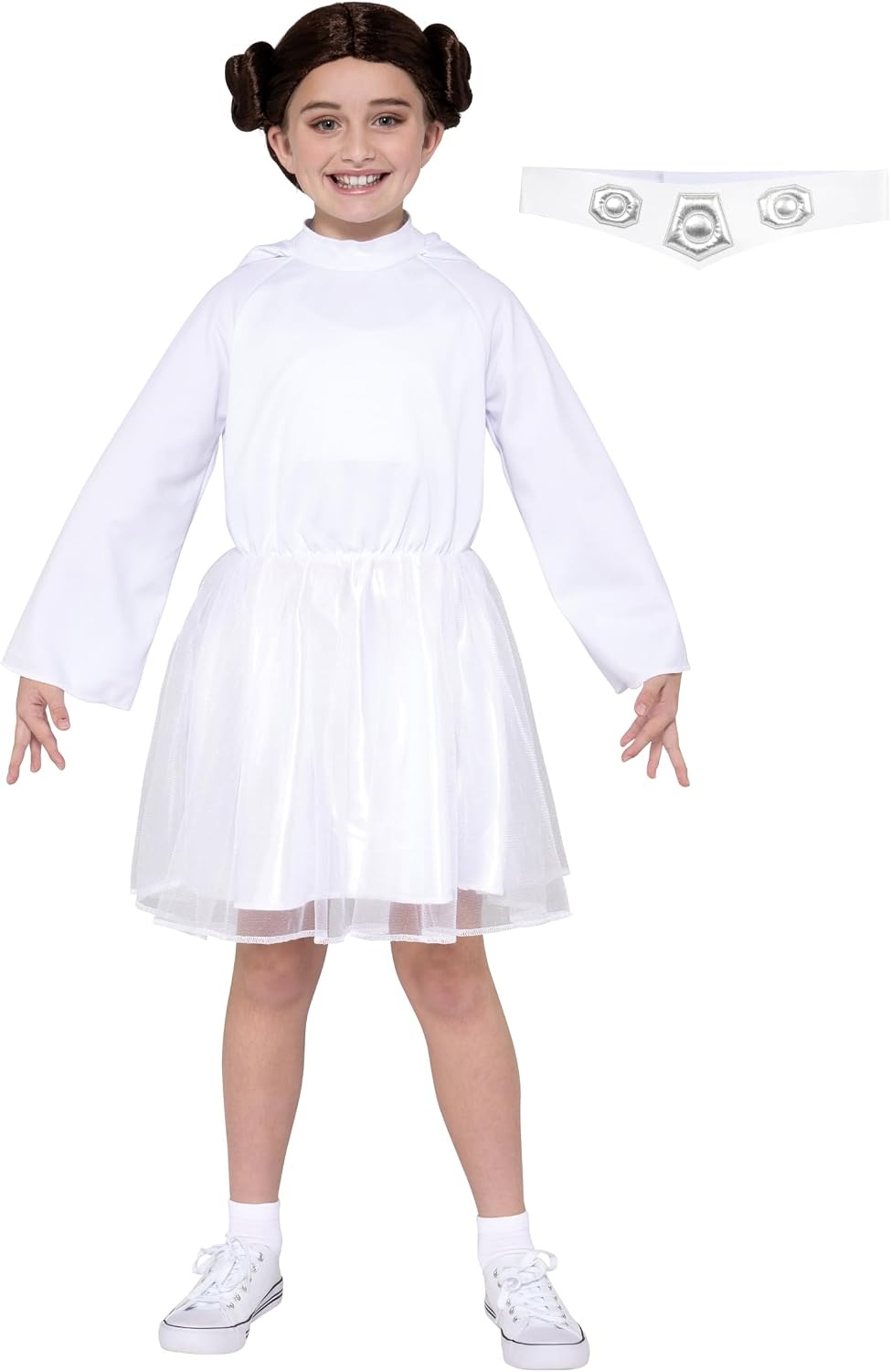 image:imageStar Wars Princess Leia Official Youth Halloween Dress Premium Quality Printed Dress with Wig and BeltL 1214