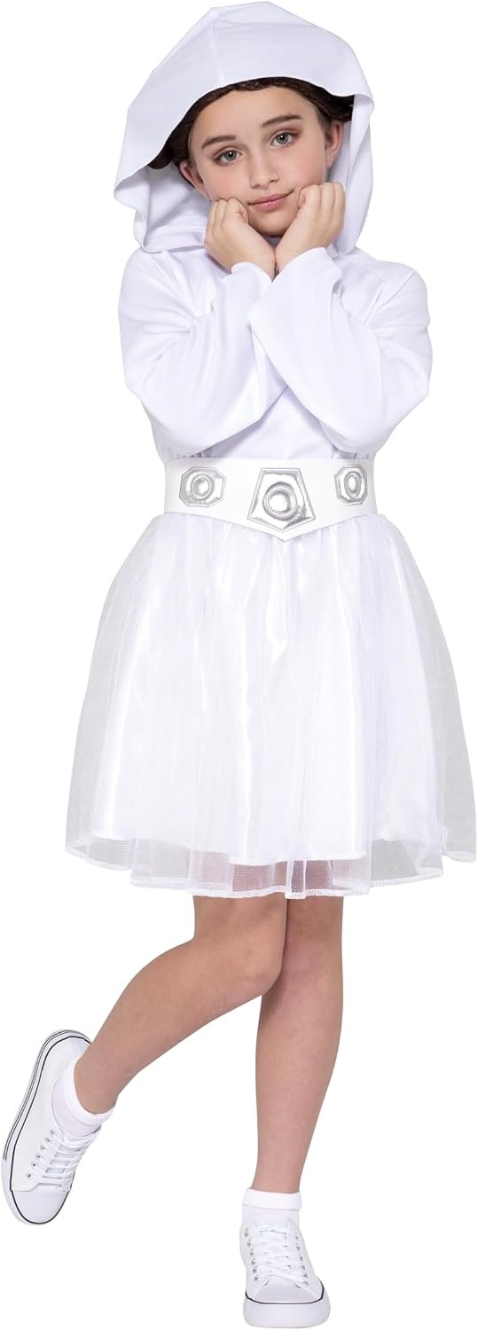 image:imageStar Wars Princess Leia Official Youth Halloween Dress Premium Quality Printed Dress with Wig and BeltXs 34