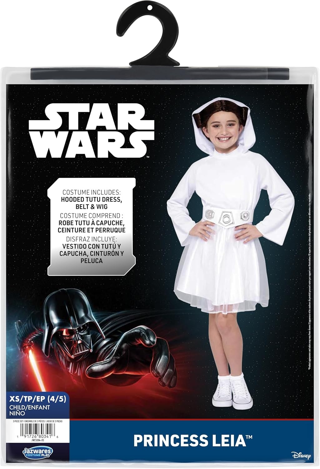 image:imageStar Wars Princess Leia Official Youth Halloween Dress Premium Quality Printed Dress with Wig and BeltXs 34