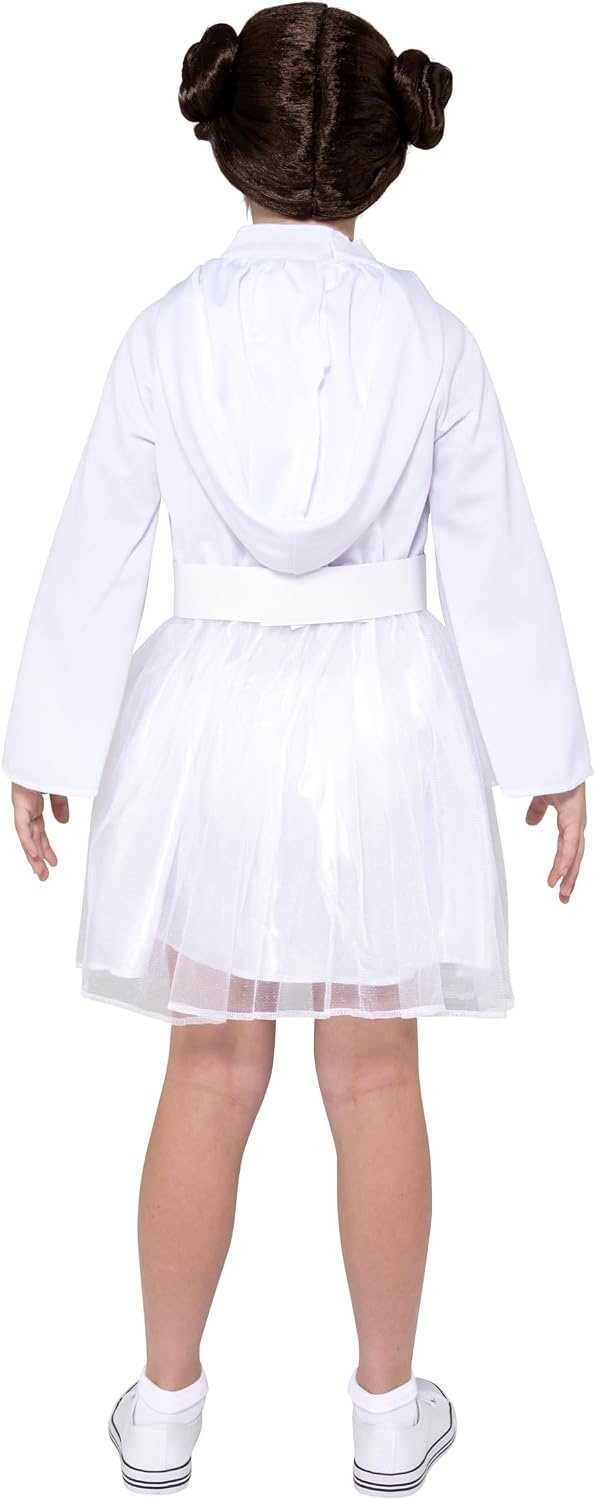 image:imageStar Wars Princess Leia Official Youth Halloween Dress Premium Quality Printed Dress with Wig and BeltXs 34