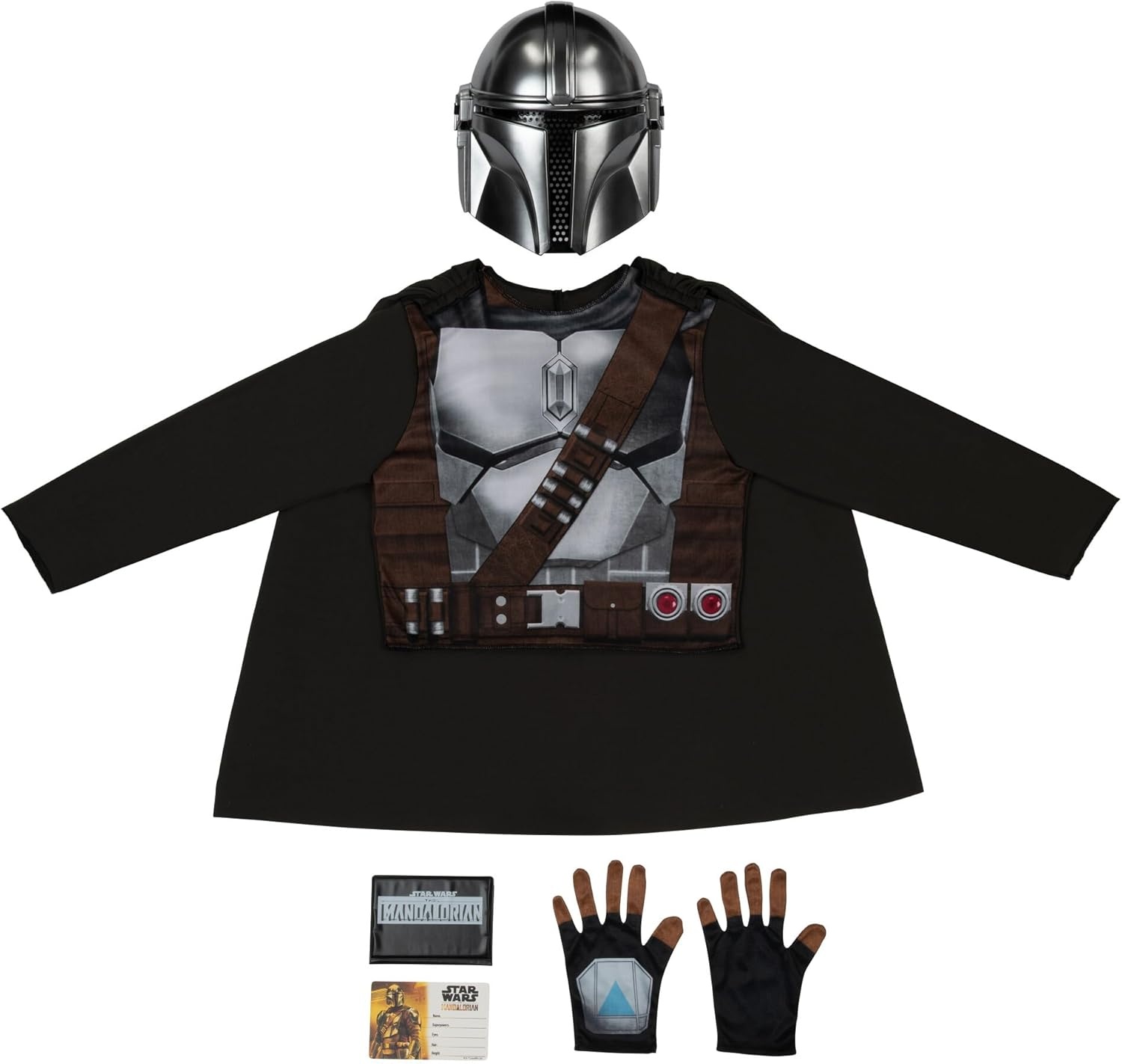 image:imageStar Wars The Mandalorian Child Halloween Costume DressUp Box Tops Gloves Masks and ID Cards of The Mandalorian Boba Fett and Stormtrooper Size M 810 Multi