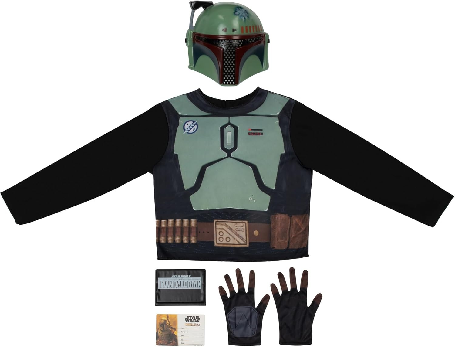 image:imageStar Wars The Mandalorian Child Halloween Costume DressUp Box Tops Gloves Masks and ID Cards of The Mandalorian Boba Fett and Stormtrooper Size M 810 Multi