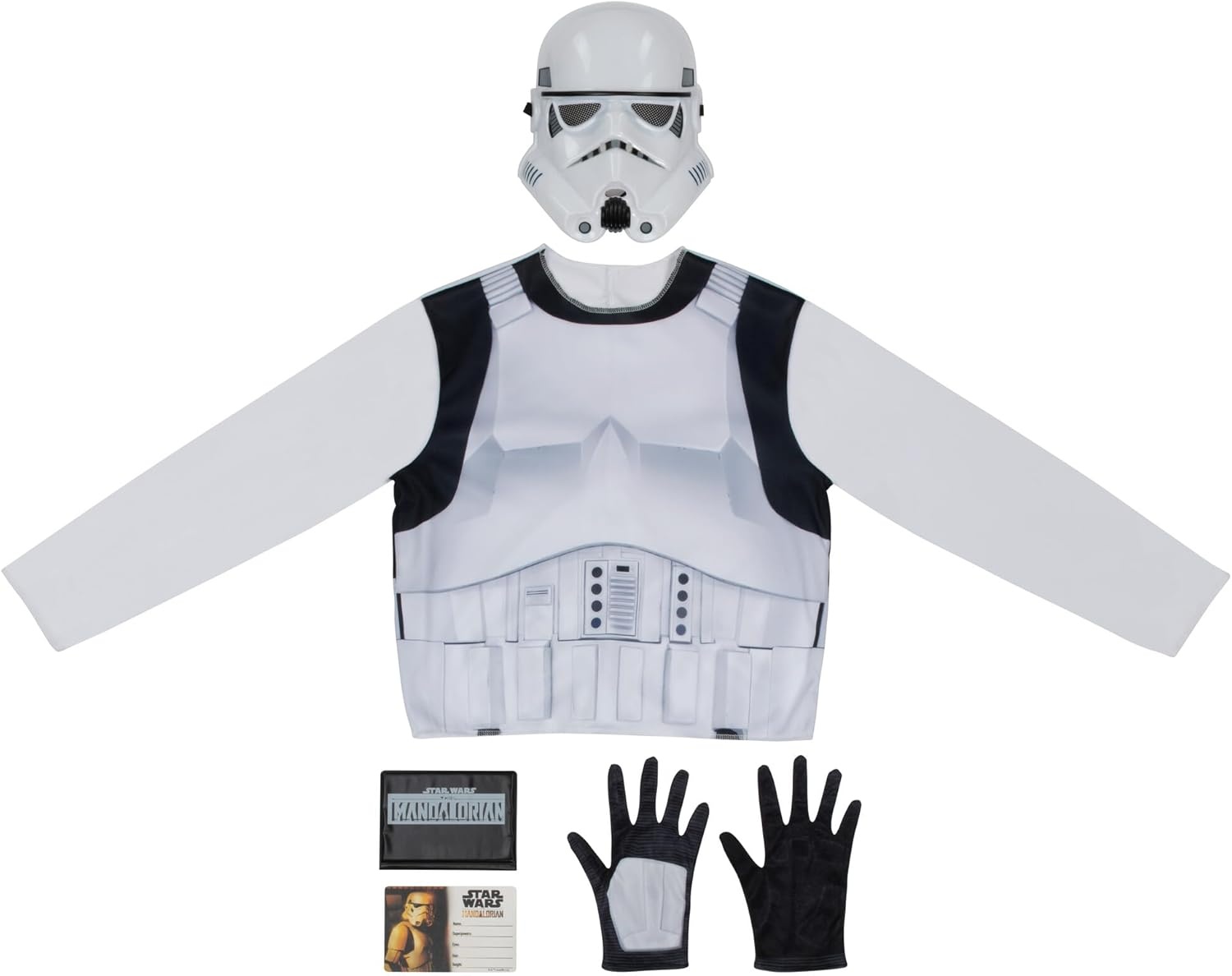 image:imageStar Wars The Mandalorian Child Halloween Costume DressUp Box Tops Gloves Masks and ID Cards of The Mandalorian Boba Fett and Stormtrooper Size M 810 Multi
