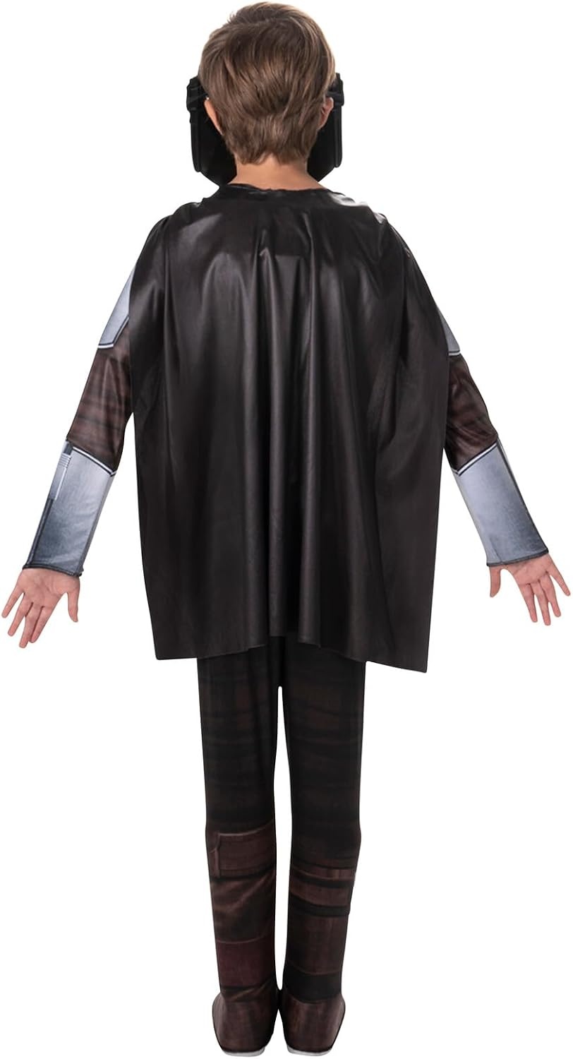 image:imageStar Wars The Mandalorian Official Youth Costume Premium Quality Padded Jumpsuit with Plastic Mask and Detachable CapeM 810