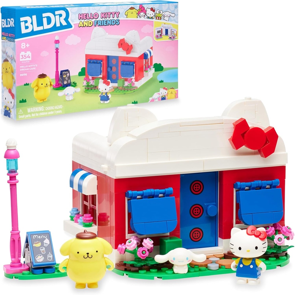 image:imageBLDR Hello Kitty and Friends Hello Kittys Dream Cafe Building Set 0076 with Hello Kitty Cinnamoroll and Pompompurin Minifigures Gift for Kids and Sanrio Fans Ages 8