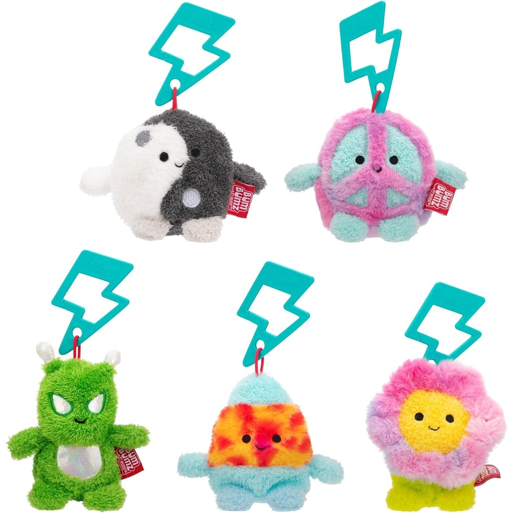 image:imageBumBumz 35inch RetroBumz Plush Keychain Assortment Yin Yang Josh Peace Symbol MEGS Flower Jess Alien Matt and Lava Lamp Sara from The Makers of Original Squishmallows