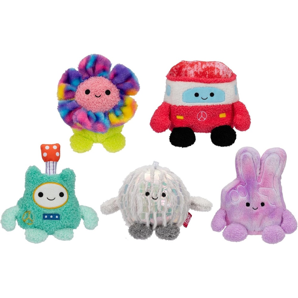 image:imageBumBumz 45inch GroovyBumz Plush 5Pack Disco Ball Demi Groovy Flower Faye Van Vance Guitar Giovanni and Peace Sign Fingers Petra Collectible Stuffed ToysGroovybumz