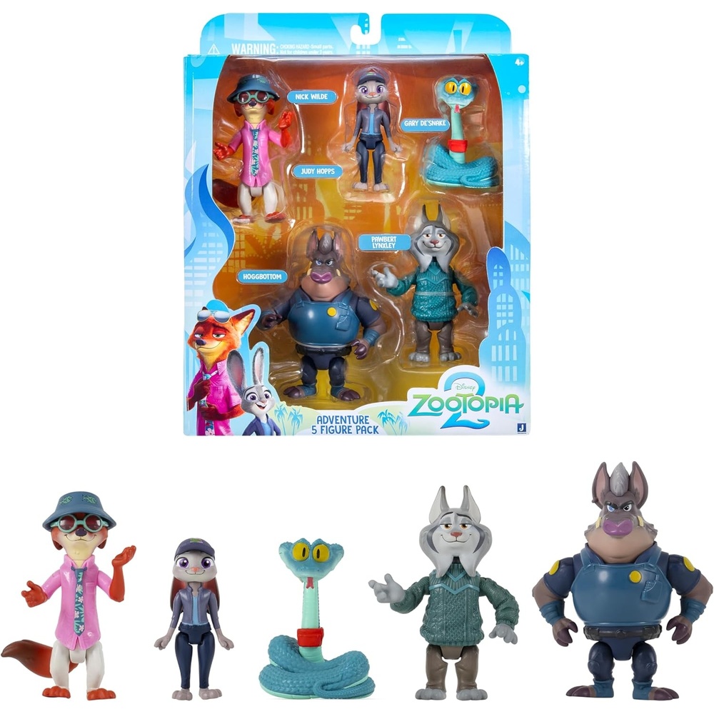 image:imageDisneys Zootopia 2 Adventure 5Pack Articulated 3 Figures with 2 Undercover Characters Collectors Series Suitable for Ages 4