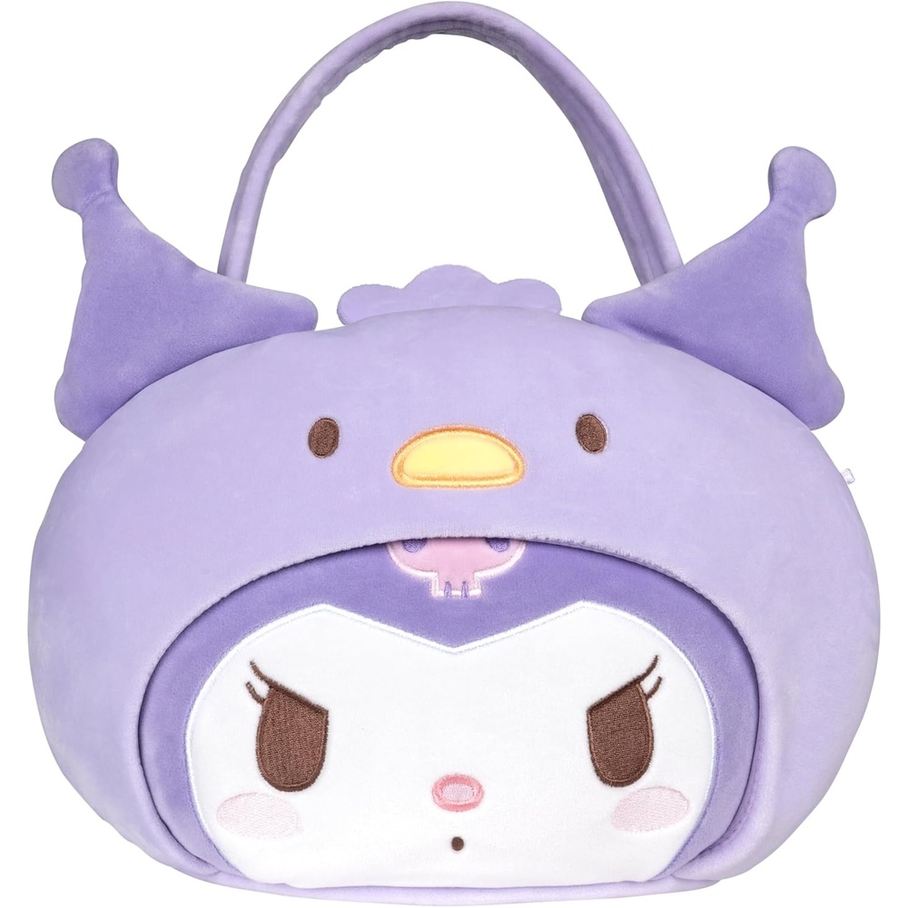 image:imageHello Kitty and Friends Official Kuromi Heart Pail Accessory 12Inch Embroidered Treat Pail with Character Design and Carry HandleKuromi