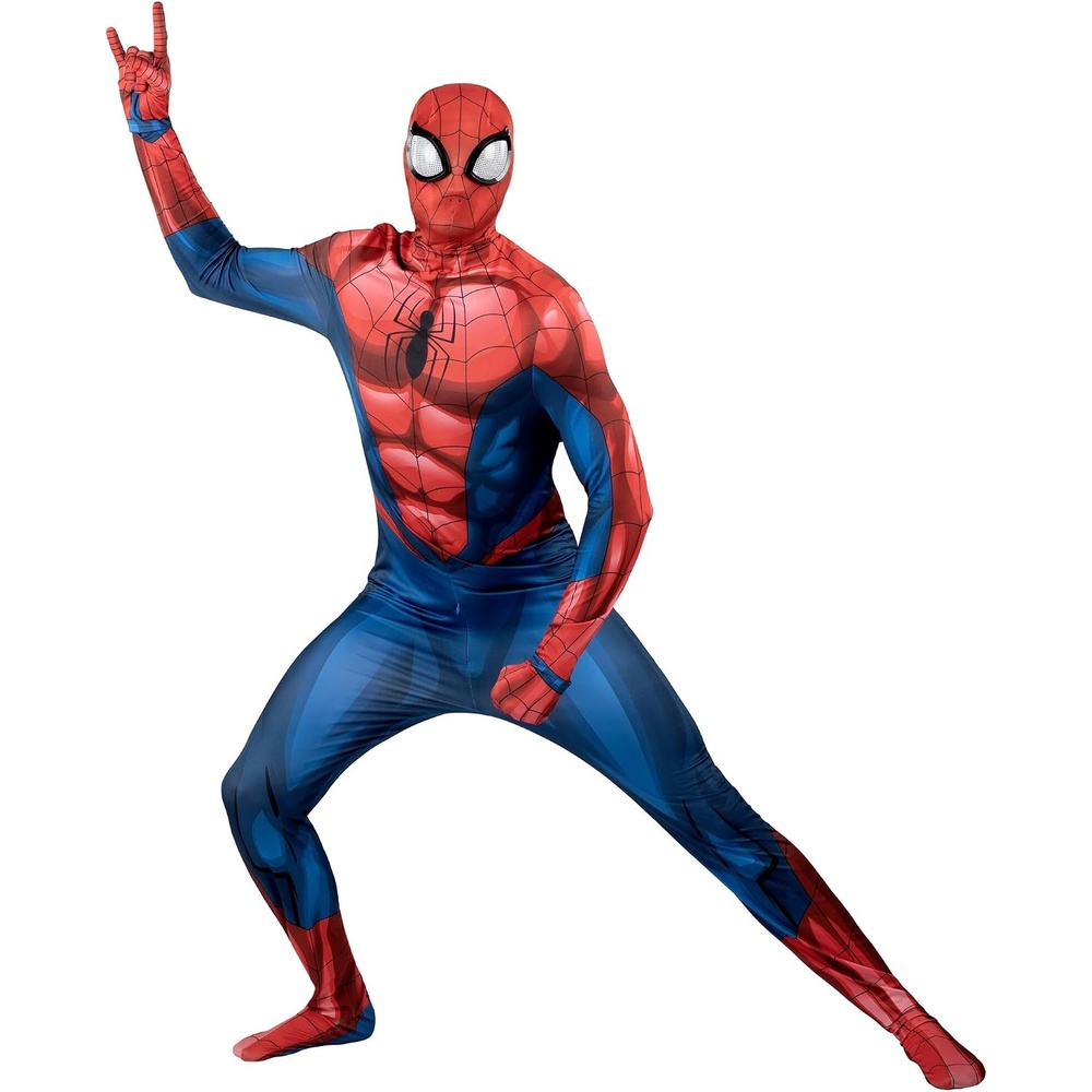 image:imageMARVEL SpiderMan Official Adult Deluxe Zentai Halloween Costume Stretch Spandex with Hidden Zippers and Wrist SlitsXL