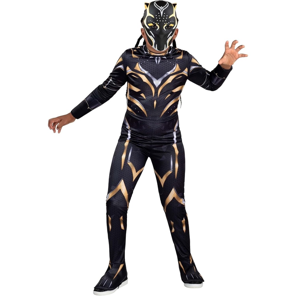 image:imageMarvel Black Panther Official Youth Halloween Costume Premium Quality Padded Jumpsuit with Plastic MaskL 1214