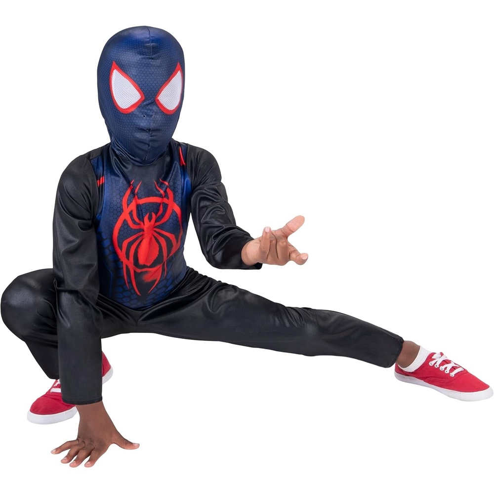 image:imageMarvel Miles Morales Official Youth Halloween Costume Printed Jumpsuit with Fabric MaskM 810