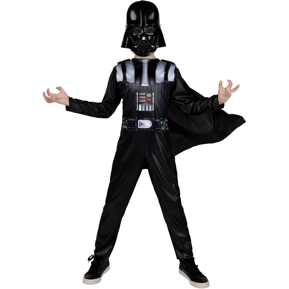 image:imageSTAR WARS Darth Vader Official Youth Halloween Costume Printed Jumpsuit with Cape and Plastic MaskM 810