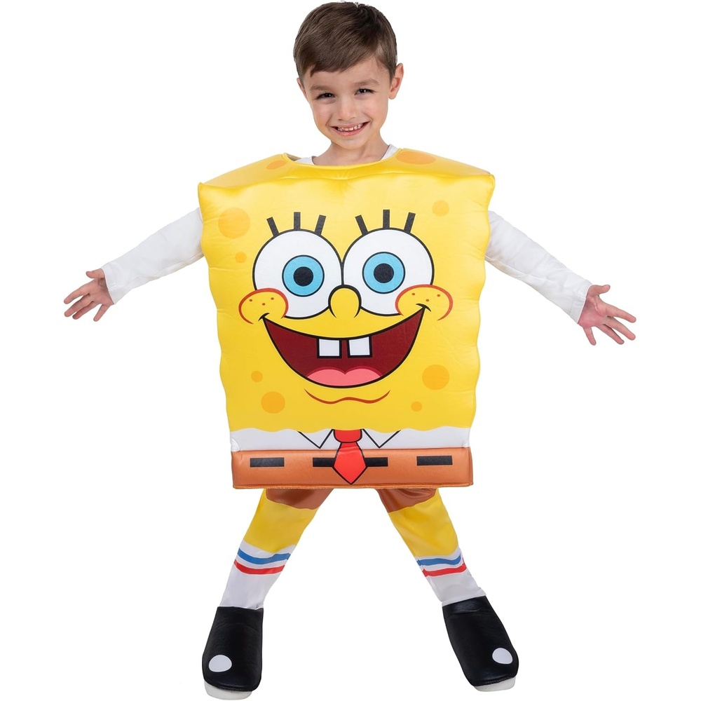 image:imageSpongeBob SquarePants Official Toddler Halloween Costume Premium Quality Foam Backed Top plus Pants with Boot TopsSpongebob 3t4t