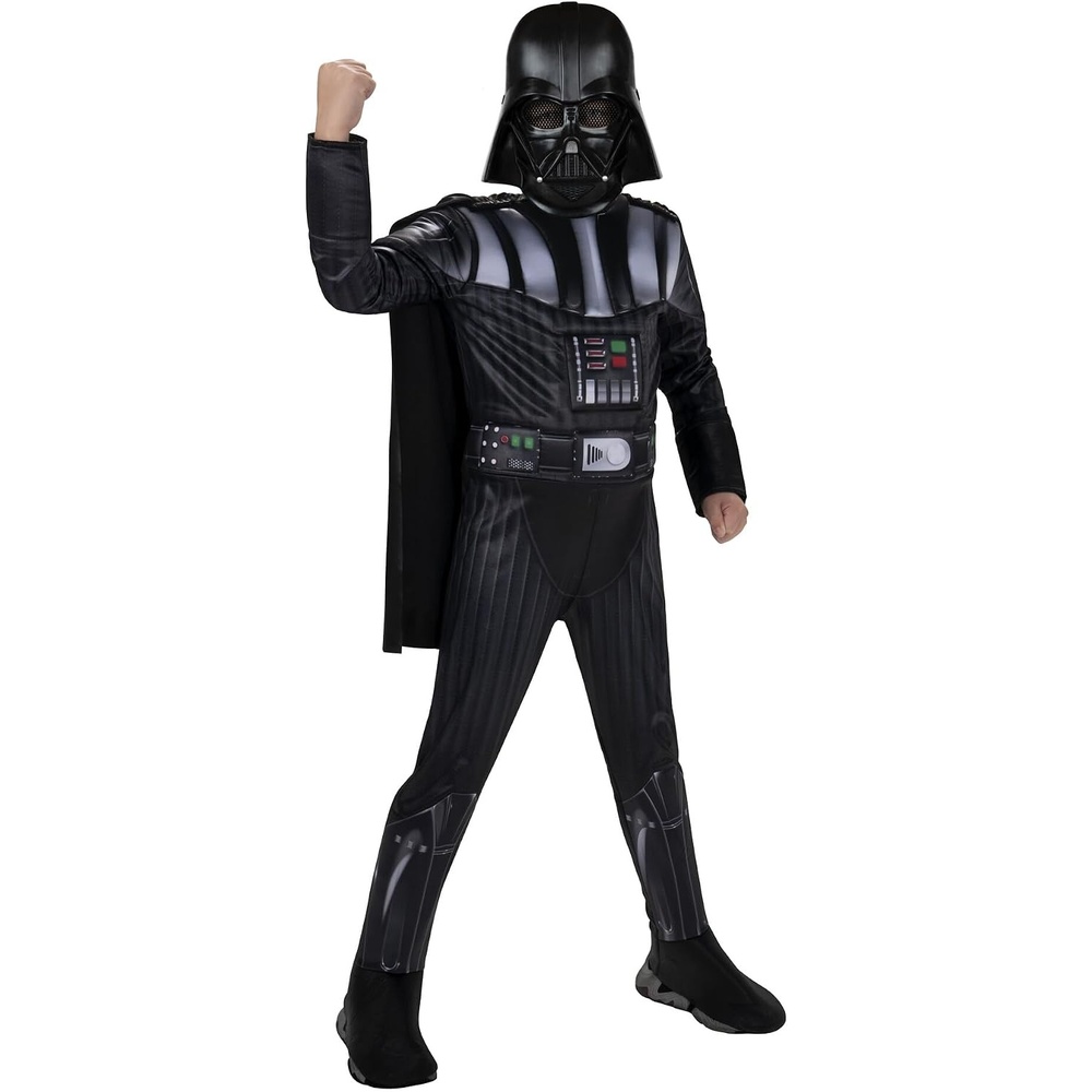 image:imageStar Wars Darth Vader Official Youth Costume Premium Quality Padded Jumpsuit with Plastic Mask and Detachable CapeL 1214