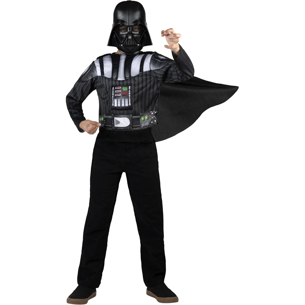 image:imageStar Wars Darth Vader Youth Muscle Chest Box Set Padded Costume Top and Cape with Plastic Mask Size S 47 Multi