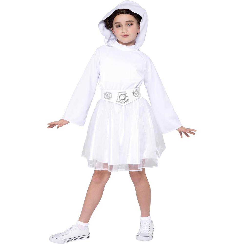 image:imageStar Wars Princess Leia Official Youth Halloween Dress Premium Quality Printed Dress with Wig and BeltL 1214