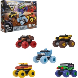 image:imageBLDR Monster Jam Mini Truck Building Set Multipack  Includes 5 Trucks Grave Digger Megalodon El Toro Loco Monster Mutt amp Earth Shaker  208 Pieces Ages 5 0473