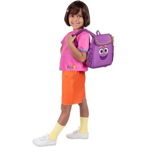 image:imageDora the Explorer Official Toddler Halloween Costume  Foam Backed Backpack with Printed Design plus Hairclip Shirt and Shorts 3T4T