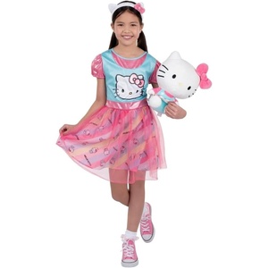 image:imageHello Kitty Official Youth Dress Up Set  ThreePiece Set with Plush Headband Printed Dress and Matching 12Inch Plush  M810