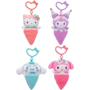 image:imageHello Kitty and Friends 4Pack Ice Cream ClipOn Plush Featuring Hello Kitty Kuromi My Melody and Cinnamoroll with Unique Bow ClipsIce Cream