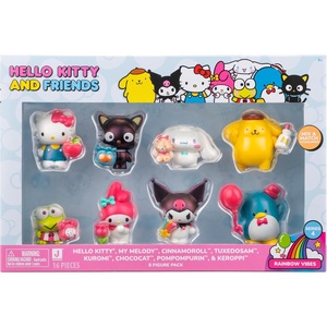 image:imageHello Kitty and Friends Sweet Snacks 8Pack with Mix and Match Sweet Accessories  2 Figures  Hello Kitty My Melody Kuromi Cinnamoroll Pompompurin Keroppi and TuxedosamRainbow Vibes