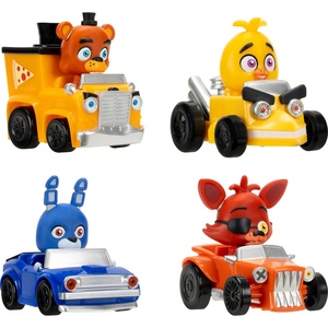 image:imageJazwares Five Nights at Freddys Classic Freddy Racers  4Pack of 2Inch Stylized Vehicles with Freewheels and Builtin Drivers