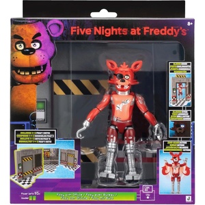 image:imageJazwares Five Nights at Freddys Puppet Office Set  5Inch Articulated Figure with Jumpscare Feature GlowinTheDark Eyes and Optical DioramaClassic Foxy