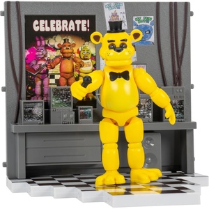 image:imageJazwares Five Nights at Freddys Puppet Office Set  5Inch Articulated Figure with Jumpscare Feature GlowinTheDark Eyes and Optical DioramaGolden Freddy