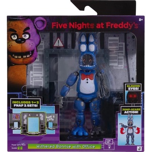 image:imageJazwares Five Nights at Freddys Withered Bonnie Office Set  5Inch Articulated Figure with Jumpscare Feature GlowinTheDark Eyes and Optical Diorama