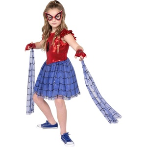 image:imageMARVEL SpiderMan Official Youth Halloween Dress  Premium Quality Printed Dress with Fabric Half MaskXs 34