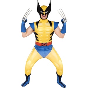image:imageMARVEL Wolverine Official Adult Deluxe Zentai Halloween CostumeDeluxe TwoWay Stretch Spandex Suit with Gloves and ClawsL
