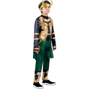 image:imageMarvel Loki Official Youth Halloween Costume  Padded Jumpsuit with Detachable Cape and Plastic HeadpieceLarge