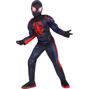 image:imageMarvel SpiderMan Miles Morales Official Youth Halloween Costume  Premium Quality Padded Jumpsuit with Pull On Fabric MaskX S 34