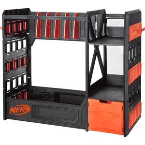 image:imageNerf Elite Blaster Rack  Storage for up to Six Blasters Including Shelving and Drawers Accessories Orange and Black  Amazon Exclusive