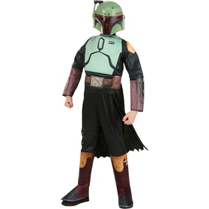 image:imageStar Wars Boba Fett Official Youth Halloween Costume  Premium Padded Jumpsuit with Plastic Mask and Detachable CapeXlarge