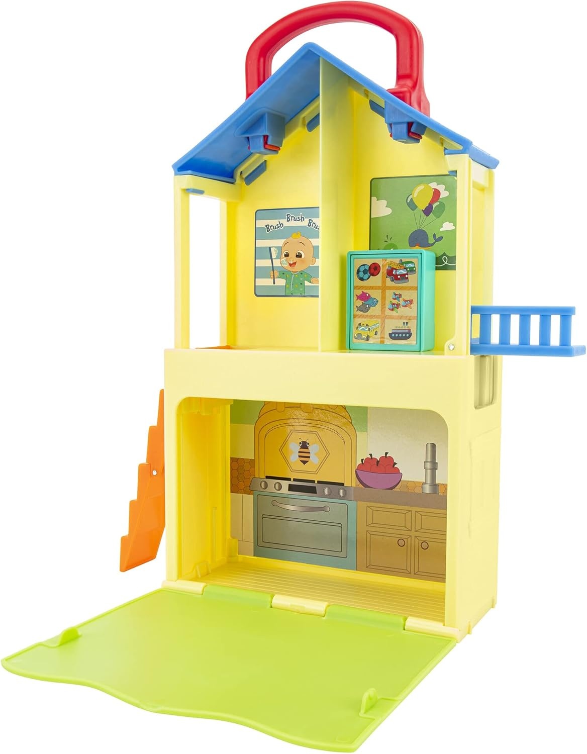 image:imageCoComelon Deluxe Pop n Play House Transforming Playset Features JJ JJs Dad Bingo The Puppy and Home Accessories Toys for Kids Toddlers and Preschoolers