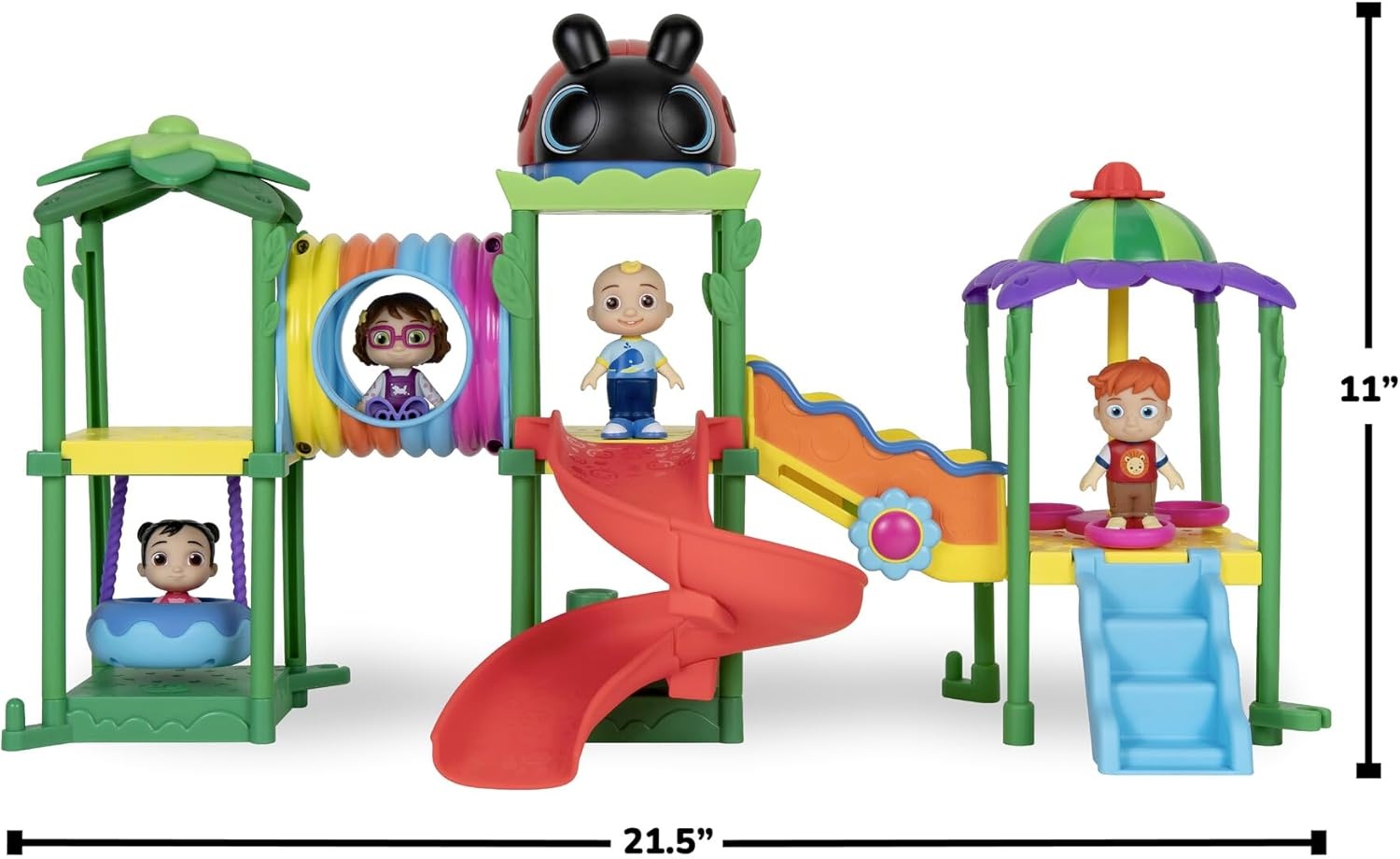 image:imageCoComelon Lane Climb amp Rhyme Playground Playset Lights Sounds and Song Clips 3inch JJ Cece Bella and Nico Articulated Figures 15inch Modular Playground Toys for Kids and Preschoolers