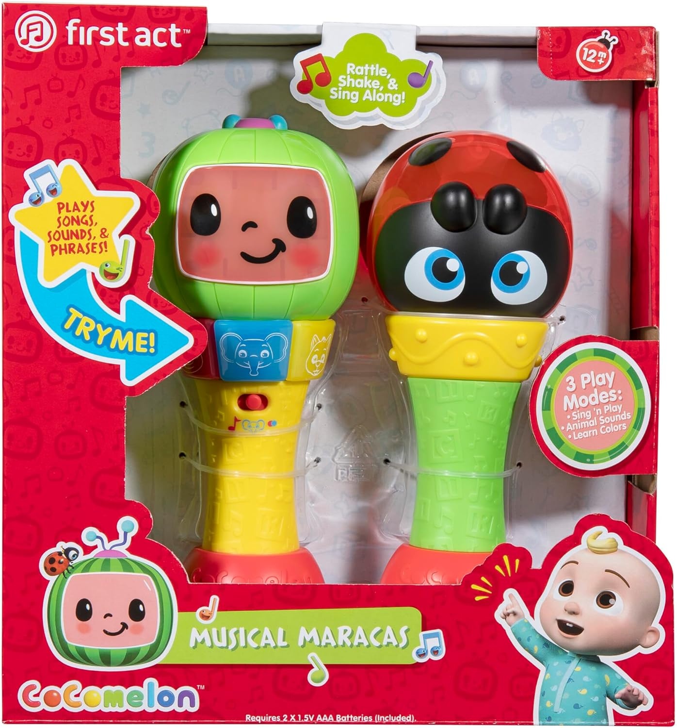 image:imageCoComelon Sing n Play Maracas 3 Play Modes Plays 6 Fan Favorite Song Clips Learn Animal Sounds and Colors Lights Up Two Maracas Musical Instruments for Kids Toddlers and Preschoolers