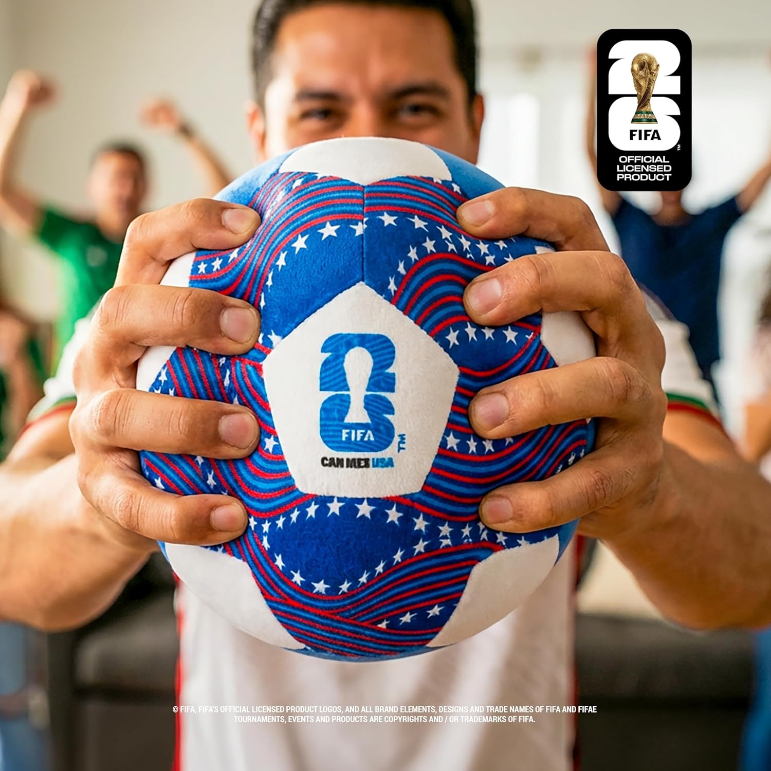 image:imageJazwares FIFA World Cup 2026 USA 9Inch Plush Soccer Ball Soft Collectible World Cup Plush Toy National Team Stars and Stripes Design Ages 3