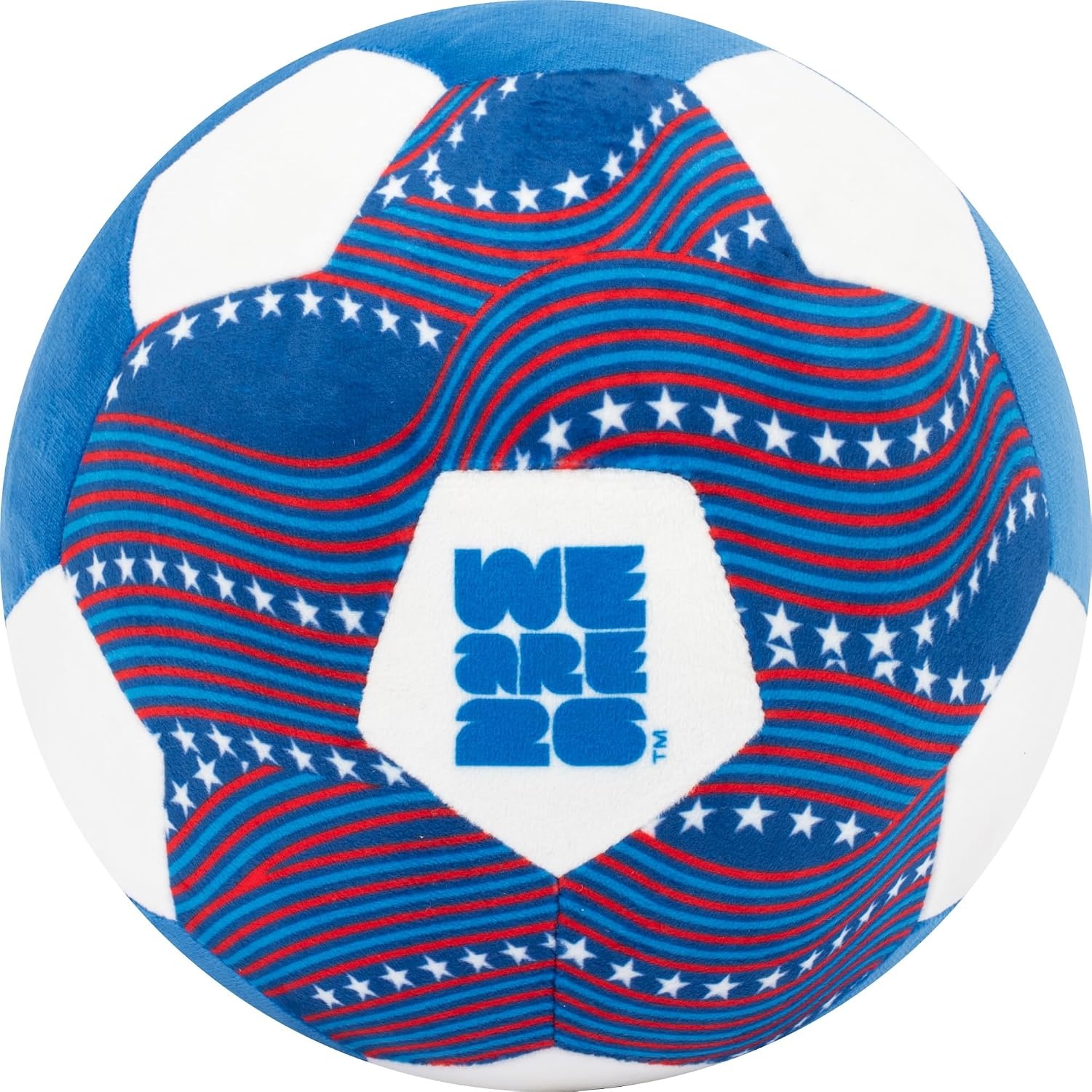 image:imageJazwares FIFA World Cup 2026 USA 9Inch Plush Soccer Ball Soft Collectible World Cup Plush Toy National Team Stars and Stripes Design Ages 3