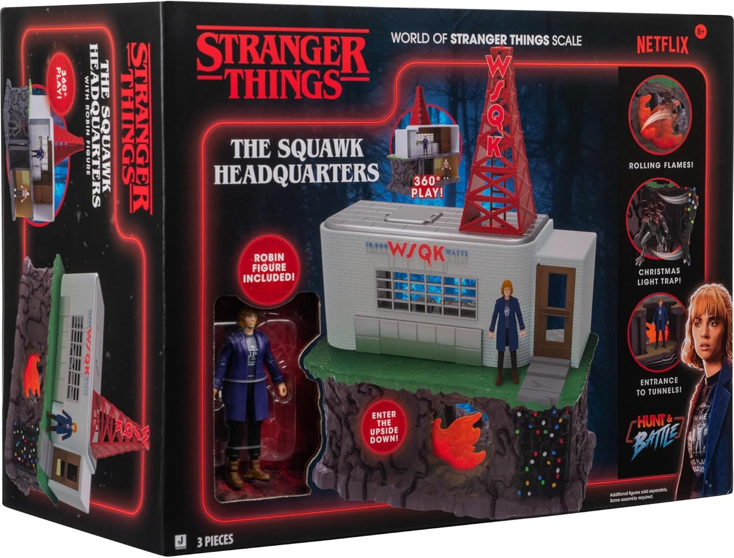 image:imageJazwares Stranger Things WSQK Radio Station Playset 11Inch Playset with Three Levels Two Sides and 4Inch Articulated Action Figure