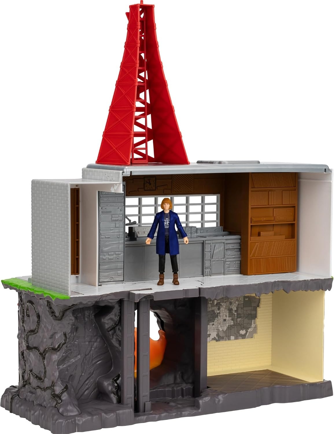 image:imageJazwares Stranger Things WSQK Radio Station Playset 11Inch Playset with Three Levels Two Sides and 4Inch Articulated Action Figure