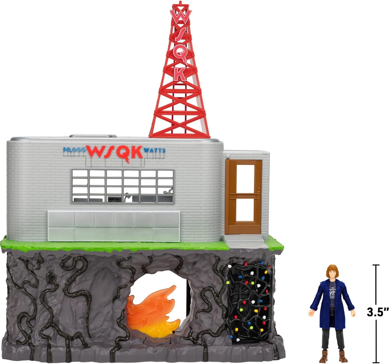 image:imageJazwares Stranger Things WSQK Radio Station Playset 11Inch Playset with Three Levels Two Sides and 4Inch Articulated Action Figure