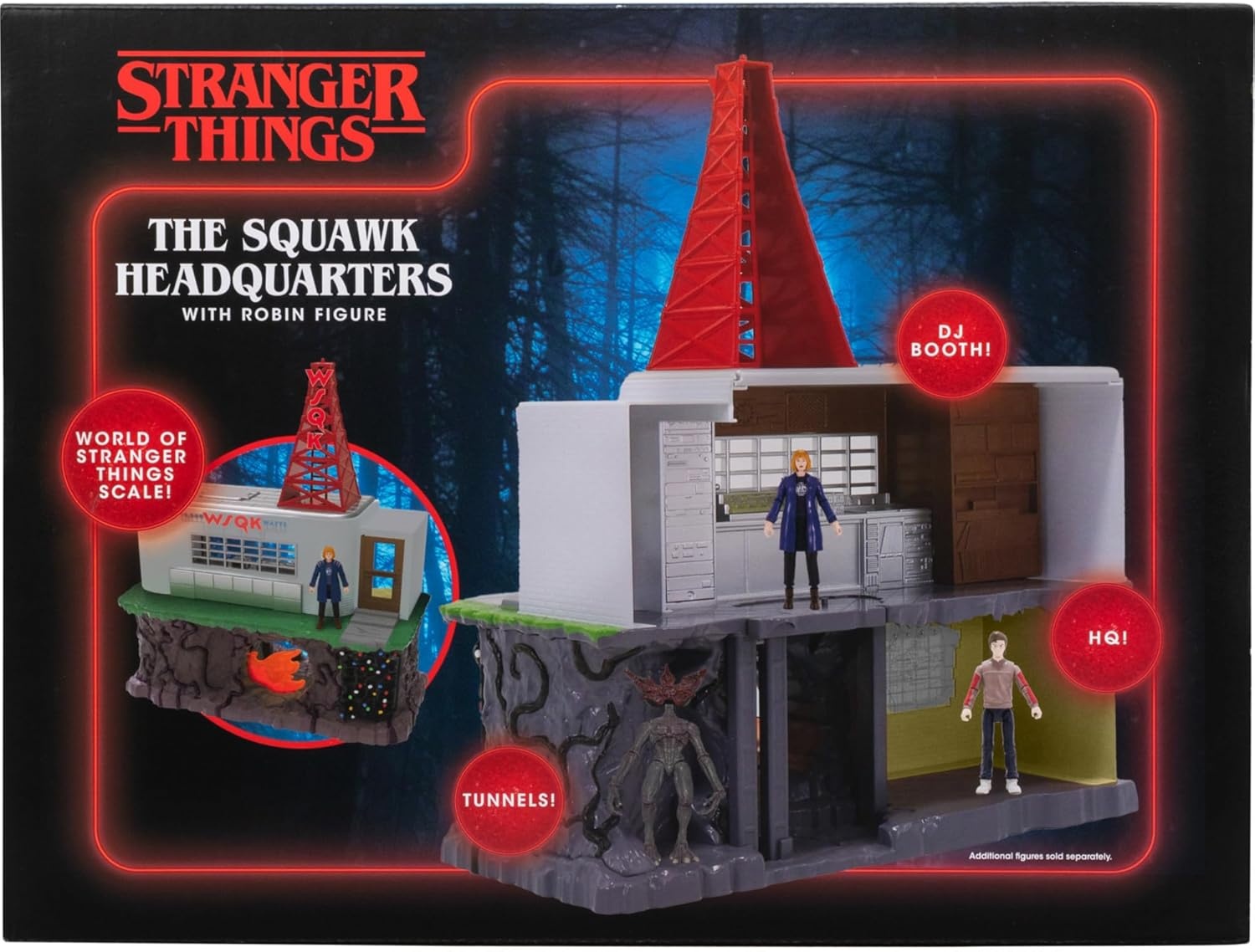 image:imageJazwares Stranger Things WSQK Radio Station Playset 11Inch Playset with Three Levels Two Sides and 4Inch Articulated Action Figure