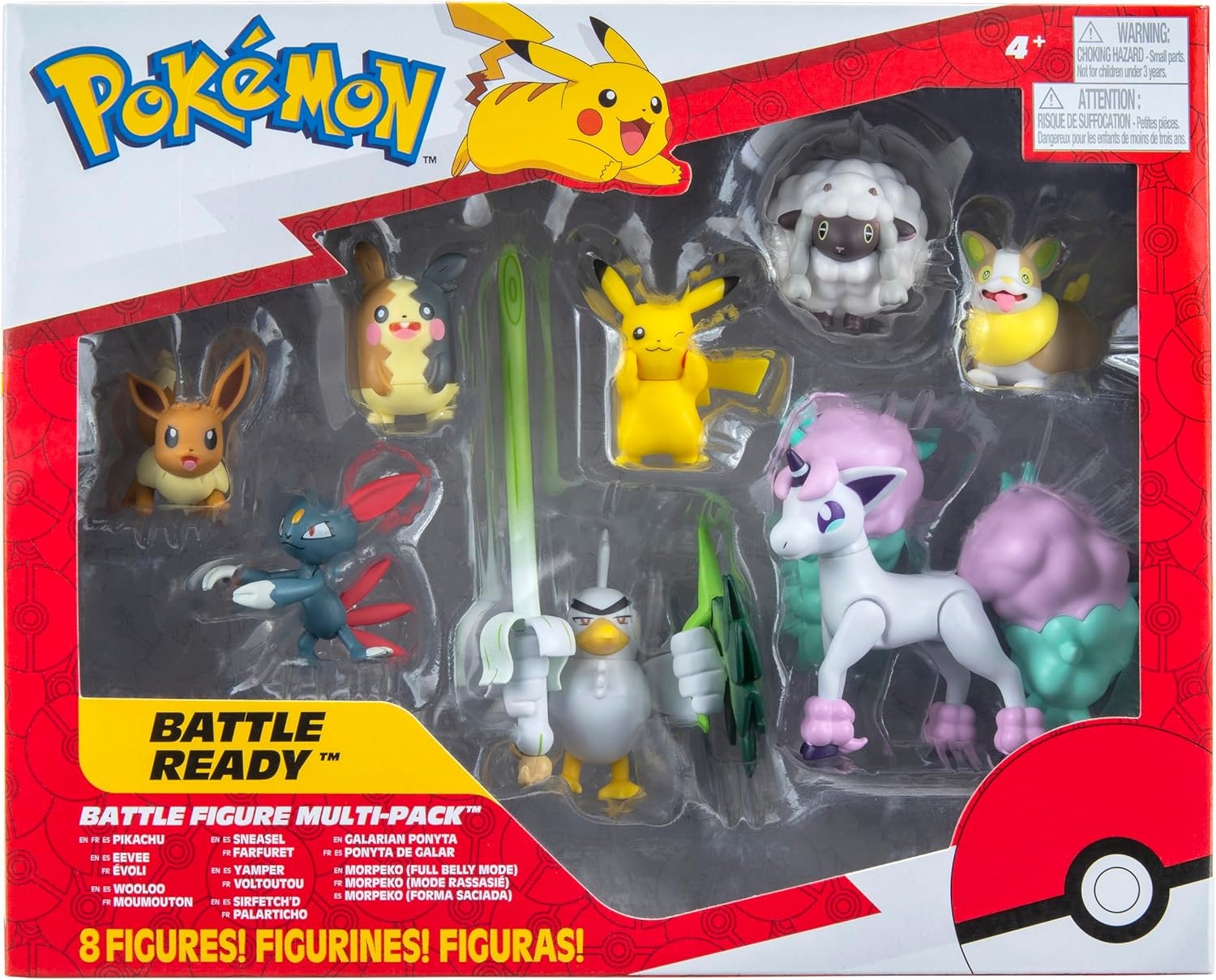 image:imagePokemon Figure Battle Ready 8Pack Toy Set Sword and Shield 45 Ponyta amp 2 Pikachu Eevee Wooloo Sneasel Yamper Sirfetchd Morpeko Gift for Kids Boys Girls 4