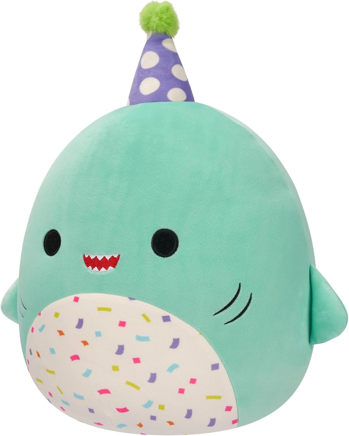 image:imageSquishmallows Original 12Inch Sharon The Teal Shark with Party Hat Confetti Belly Official Jazwares Happy Birthday Plush MediumSizedTeal Shark