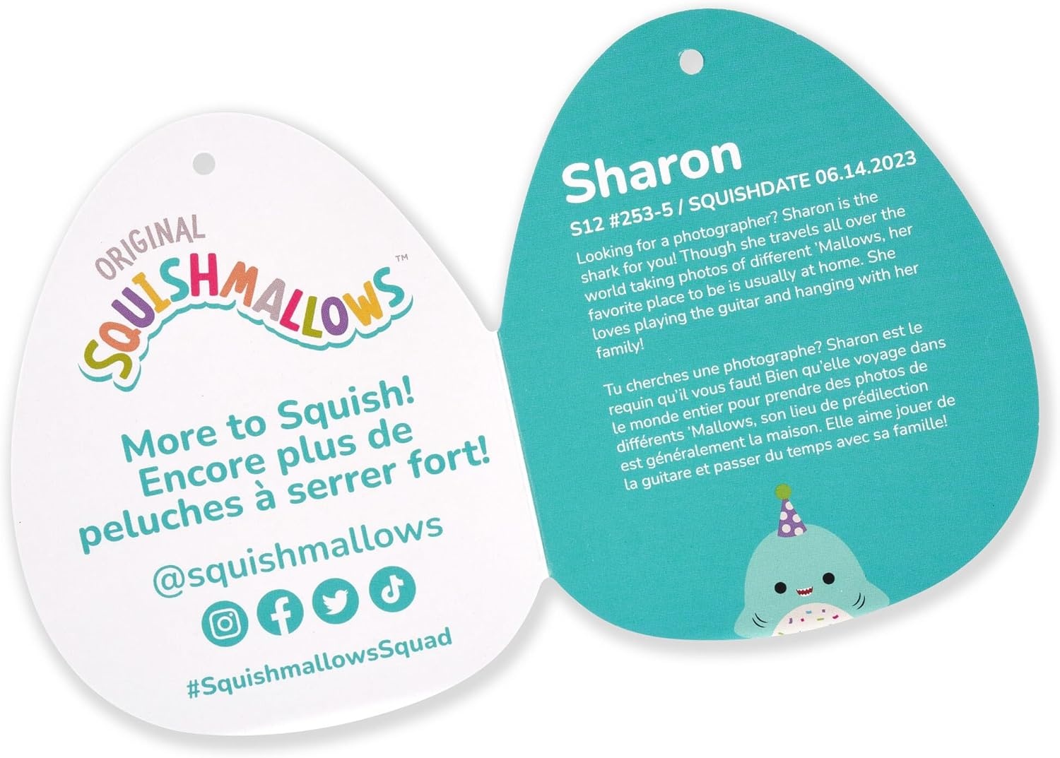 image:imageSquishmallows Original 12Inch Sharon The Teal Shark with Party Hat Confetti Belly Official Jazwares Happy Birthday Plush MediumSizedTeal Shark