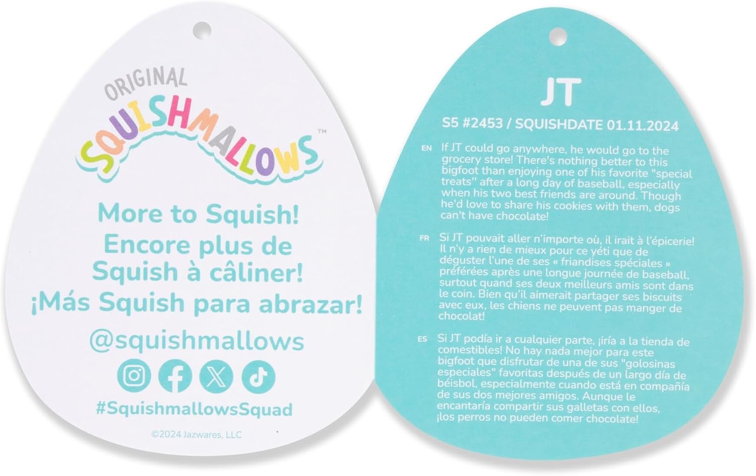 image:imageSquishmallows Original 5Inch JT Dark Teal Bigfoot Official Jazwares Plush LittleTeal Bigfoot