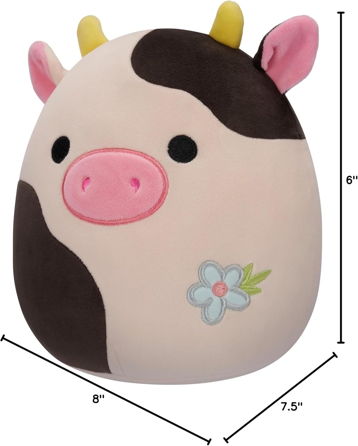image:imageSquishmallows Original 8Inch Connor Cow with Blue Flower Embroidery Official Jazwares PlushCow
